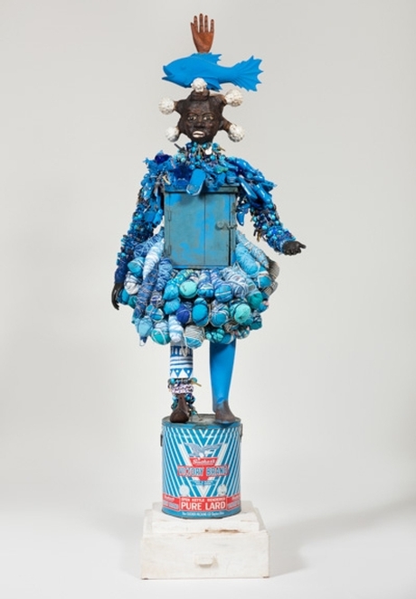  Vanessa German. i will never smile again, 2016. Mixed-media assemblage, 85¾ x 29 x 24 in. (217.8 x 73.7 x 61 cm). Collection of the Ruth and Elmer Wellin Museum of Art at Hamilton College. Purchase, William G. Roehrick '34 Art Acquisition and Preservation Fund. © The artist and Pavel Zoubok Gallery, New York. Image by John Bentham.
